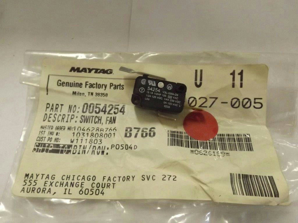 MAYTAG WHIRLPOOL STOVE 0054254 Y0054254 FAN SWITCH NEW MAYTAG WHIRLPOOL STOVE 0054254 Y0054254 FAN SWITCH NEW